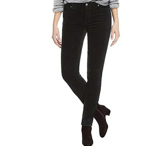 Buffalo David Bitton Pants - Faux black velvet mid-rise skinny pants, size 6